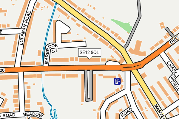 SE12 9QL map - OS OpenMap – Local (Ordnance Survey)