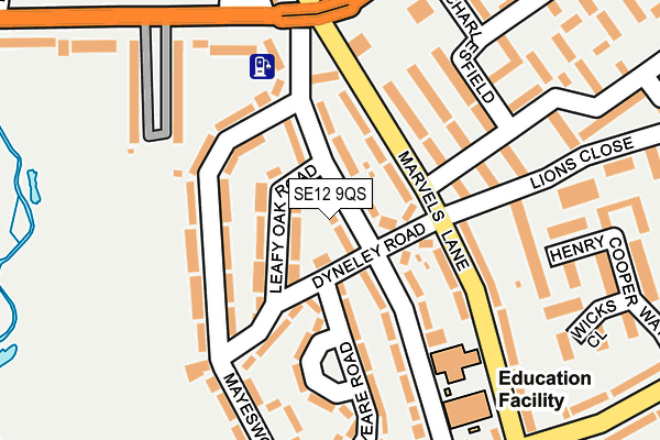 SE12 9QS map - OS OpenMap – Local (Ordnance Survey)