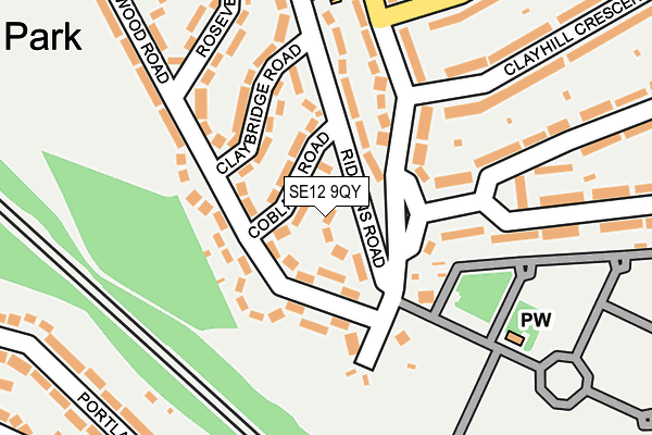 SE12 9QY map - OS OpenMap – Local (Ordnance Survey)