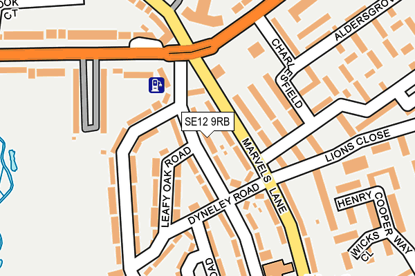 SE12 9RB map - OS OpenMap – Local (Ordnance Survey)