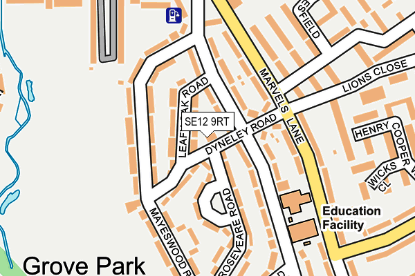 SE12 9RT map - OS OpenMap – Local (Ordnance Survey)