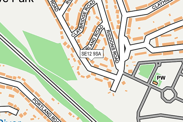 SE12 9SA map - OS OpenMap – Local (Ordnance Survey)