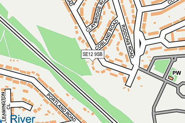 SE12 9SB map - OS OpenMap – Local (Ordnance Survey)