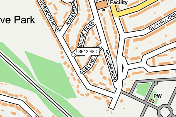 SE12 9SD map - OS OpenMap – Local (Ordnance Survey)