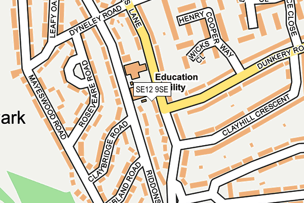 SE12 9SE map - OS OpenMap – Local (Ordnance Survey)