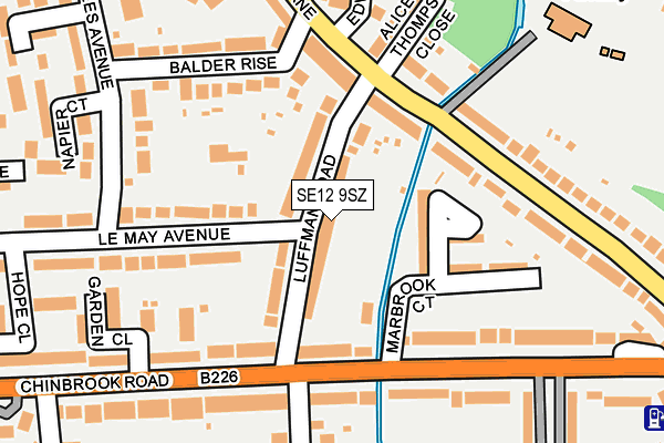 SE12 9SZ map - OS OpenMap – Local (Ordnance Survey)