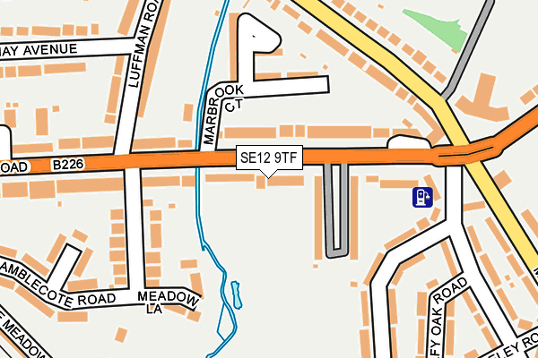SE12 9TF map - OS OpenMap – Local (Ordnance Survey)