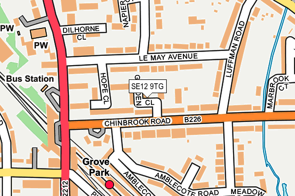 SE12 9TG map - OS OpenMap – Local (Ordnance Survey)