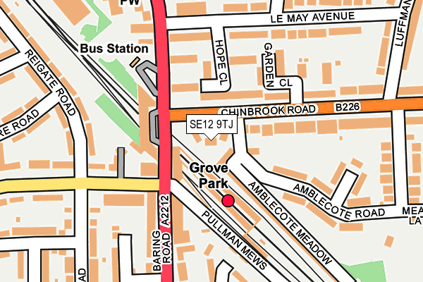 SE12 9TJ map - OS OpenMap – Local (Ordnance Survey)