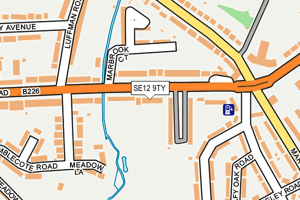 SE12 9TY map - OS OpenMap – Local (Ordnance Survey)
