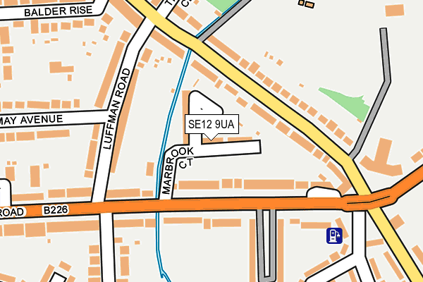 SE12 9UA map - OS OpenMap – Local (Ordnance Survey)