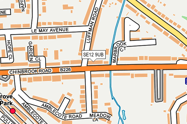 SE12 9UB map - OS OpenMap – Local (Ordnance Survey)