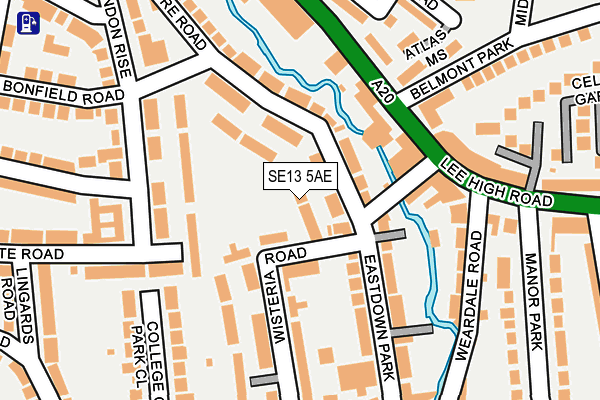 SE13 5AE map - OS OpenMap – Local (Ordnance Survey)