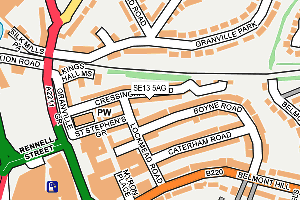 SE13 5AG map - OS OpenMap – Local (Ordnance Survey)