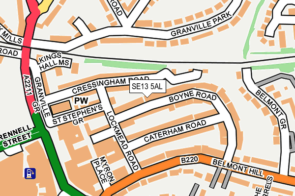 SE13 5AL map - OS OpenMap – Local (Ordnance Survey)