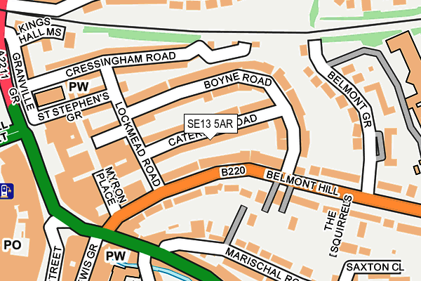 SE13 5AR map - OS OpenMap – Local (Ordnance Survey)