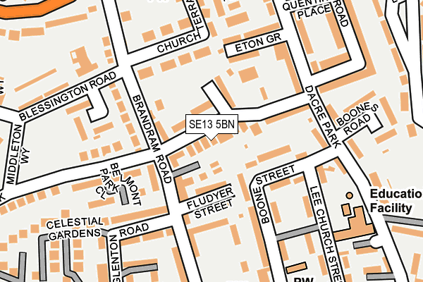 SE13 5BN map - OS OpenMap – Local (Ordnance Survey)