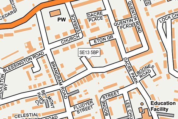 SE13 5BP map - OS OpenMap – Local (Ordnance Survey)