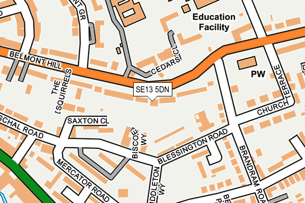 SE13 5DN map - OS OpenMap – Local (Ordnance Survey)