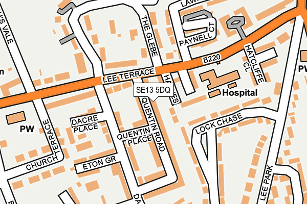 SE13 5DQ map - OS OpenMap – Local (Ordnance Survey)