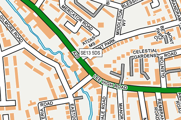 SE13 5DS map - OS OpenMap – Local (Ordnance Survey)