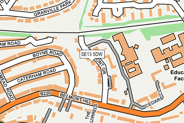 SE13 5DW map - OS OpenMap – Local (Ordnance Survey)