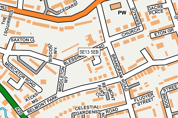 SE13 5EB map - OS OpenMap – Local (Ordnance Survey)
