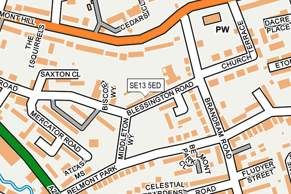 SE13 5ED map - OS OpenMap – Local (Ordnance Survey)