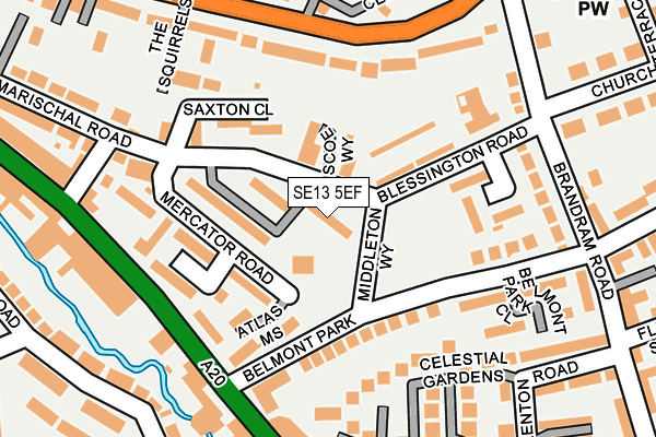 SE13 5EF map - OS OpenMap – Local (Ordnance Survey)