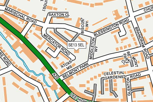 SE13 5EL map - OS OpenMap – Local (Ordnance Survey)