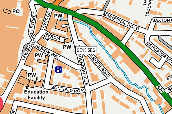 SE13 5ES map - OS OpenMap – Local (Ordnance Survey)