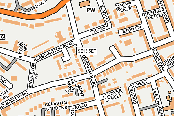 SE13 5ET map - OS OpenMap – Local (Ordnance Survey)