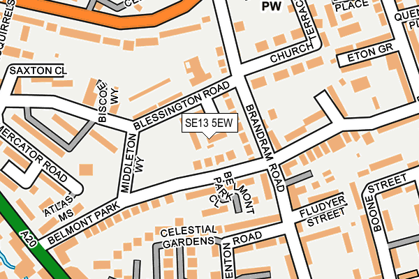 SE13 5EW map - OS OpenMap – Local (Ordnance Survey)