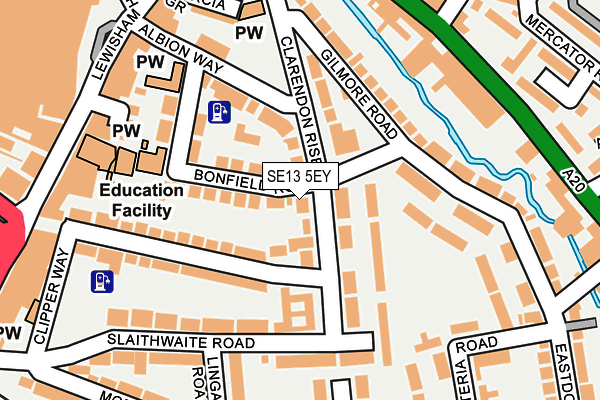 SE13 5EY map - OS OpenMap – Local (Ordnance Survey)