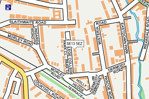SE13 5EZ map - OS OpenMap – Local (Ordnance Survey)