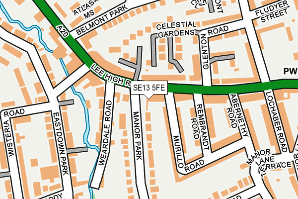 SE13 5FE map - OS OpenMap – Local (Ordnance Survey)