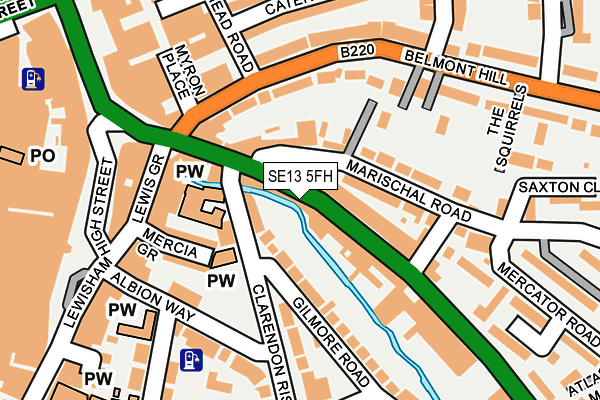 SE13 5FH map - OS OpenMap – Local (Ordnance Survey)