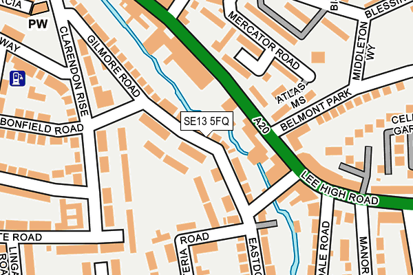 SE13 5FQ map - OS OpenMap – Local (Ordnance Survey)