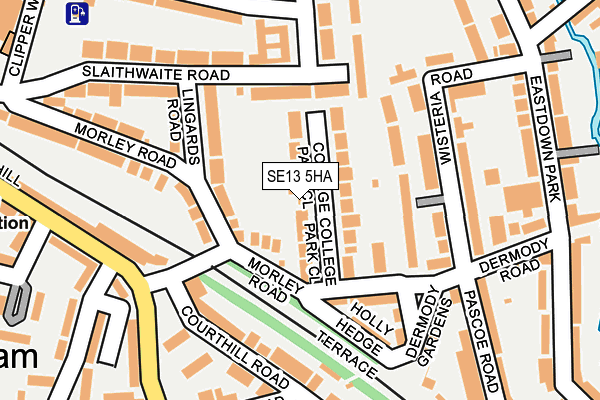 SE13 5HA map - OS OpenMap – Local (Ordnance Survey)