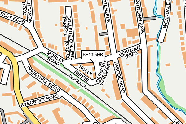 SE13 5HB map - OS OpenMap – Local (Ordnance Survey)