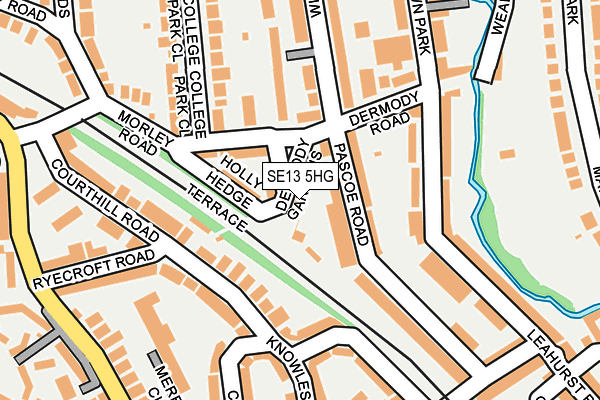 SE13 5HG map - OS OpenMap – Local (Ordnance Survey)