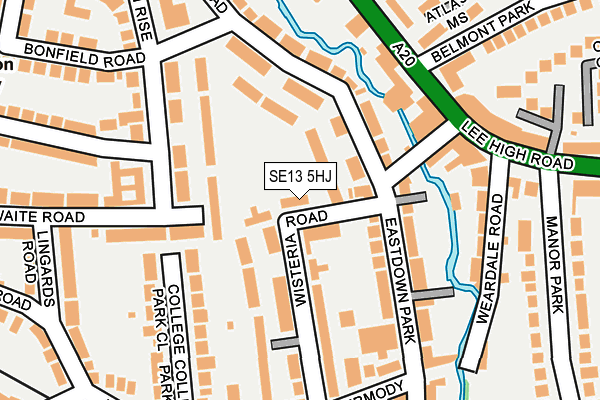 SE13 5HJ map - OS OpenMap – Local (Ordnance Survey)