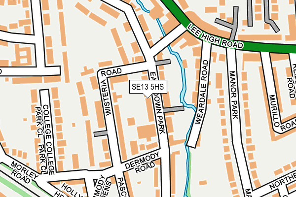 SE13 5HS map - OS OpenMap – Local (Ordnance Survey)