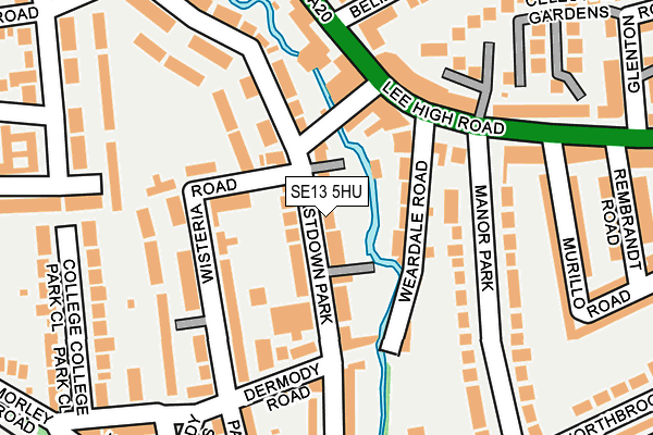 SE13 5HU map - OS OpenMap – Local (Ordnance Survey)