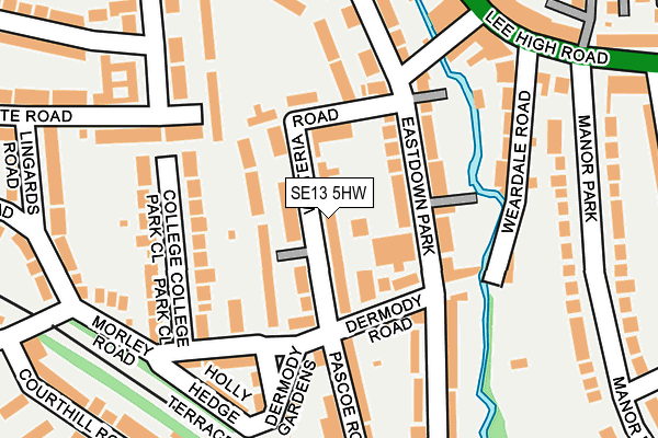 SE13 5HW map - OS OpenMap – Local (Ordnance Survey)