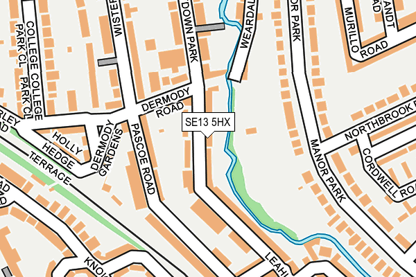 SE13 5HX map - OS OpenMap – Local (Ordnance Survey)