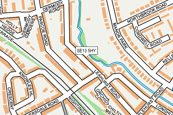SE13 5HY map - OS OpenMap – Local (Ordnance Survey)