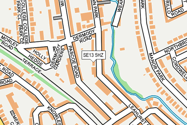 SE13 5HZ map - OS OpenMap – Local (Ordnance Survey)