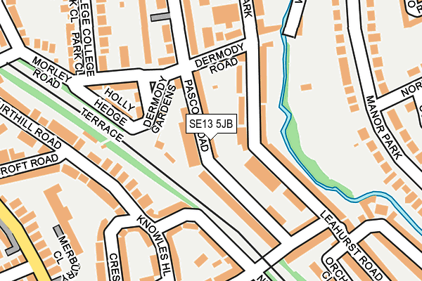 SE13 5JB map - OS OpenMap – Local (Ordnance Survey)