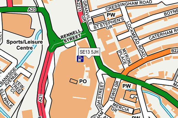 SE13 5JH map - OS OpenMap – Local (Ordnance Survey)